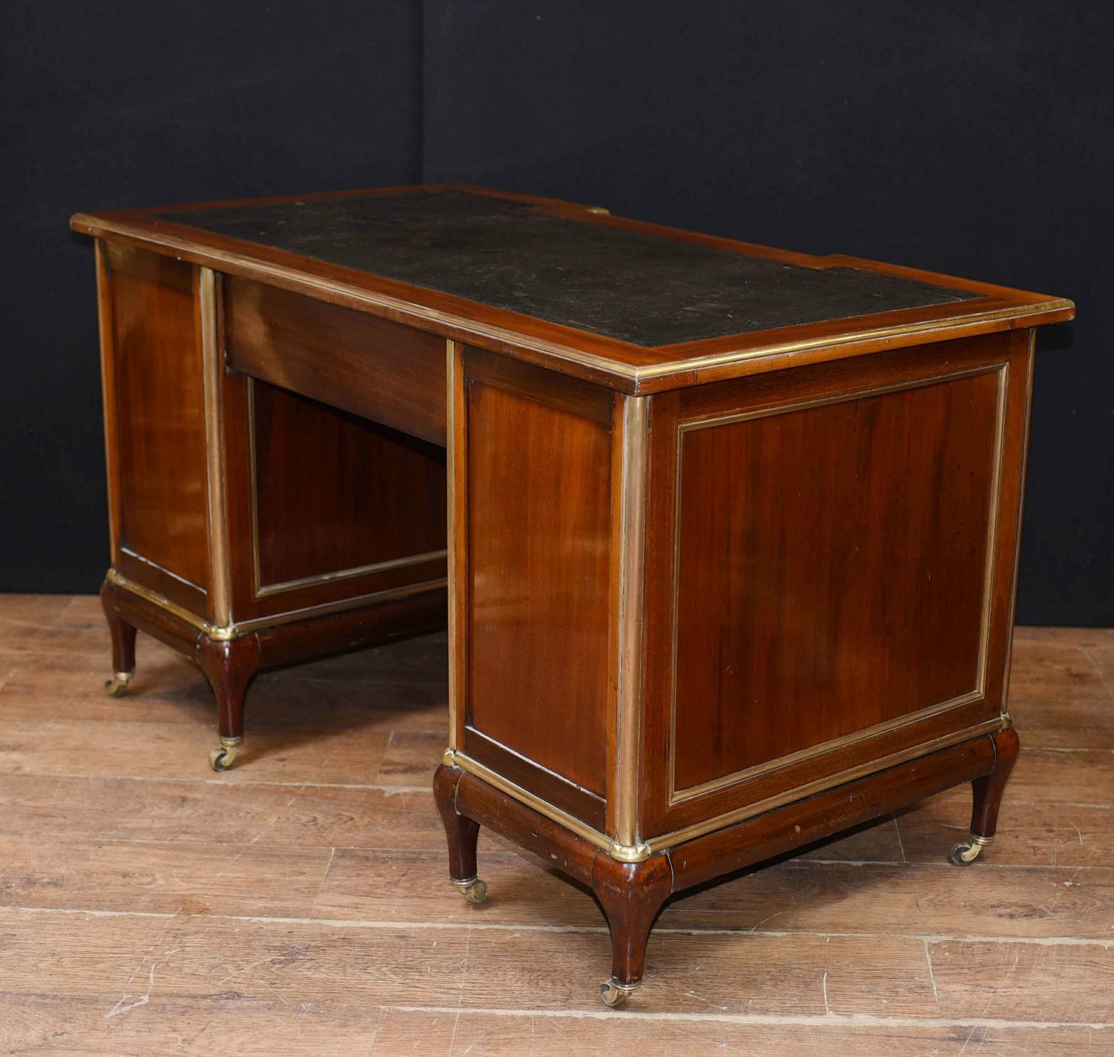 French Desks = Antique Empire Knee Hole Bureau Desk 1890 photo buy