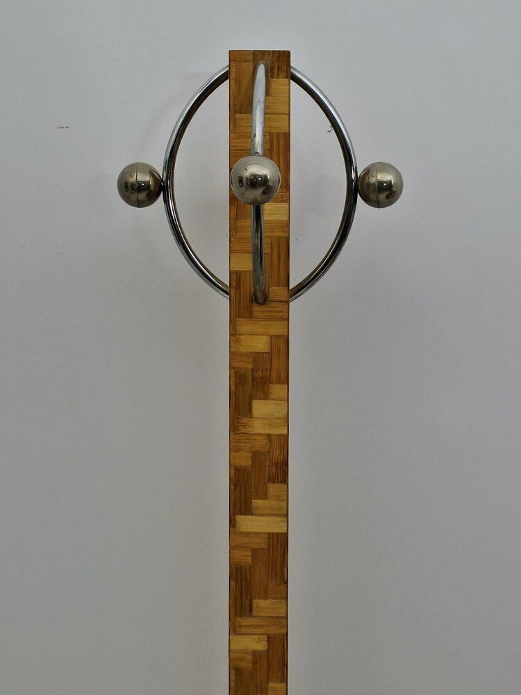 Coat Hanger In Bamboo Wood And Metal, Italy, 1980s photo 689.0