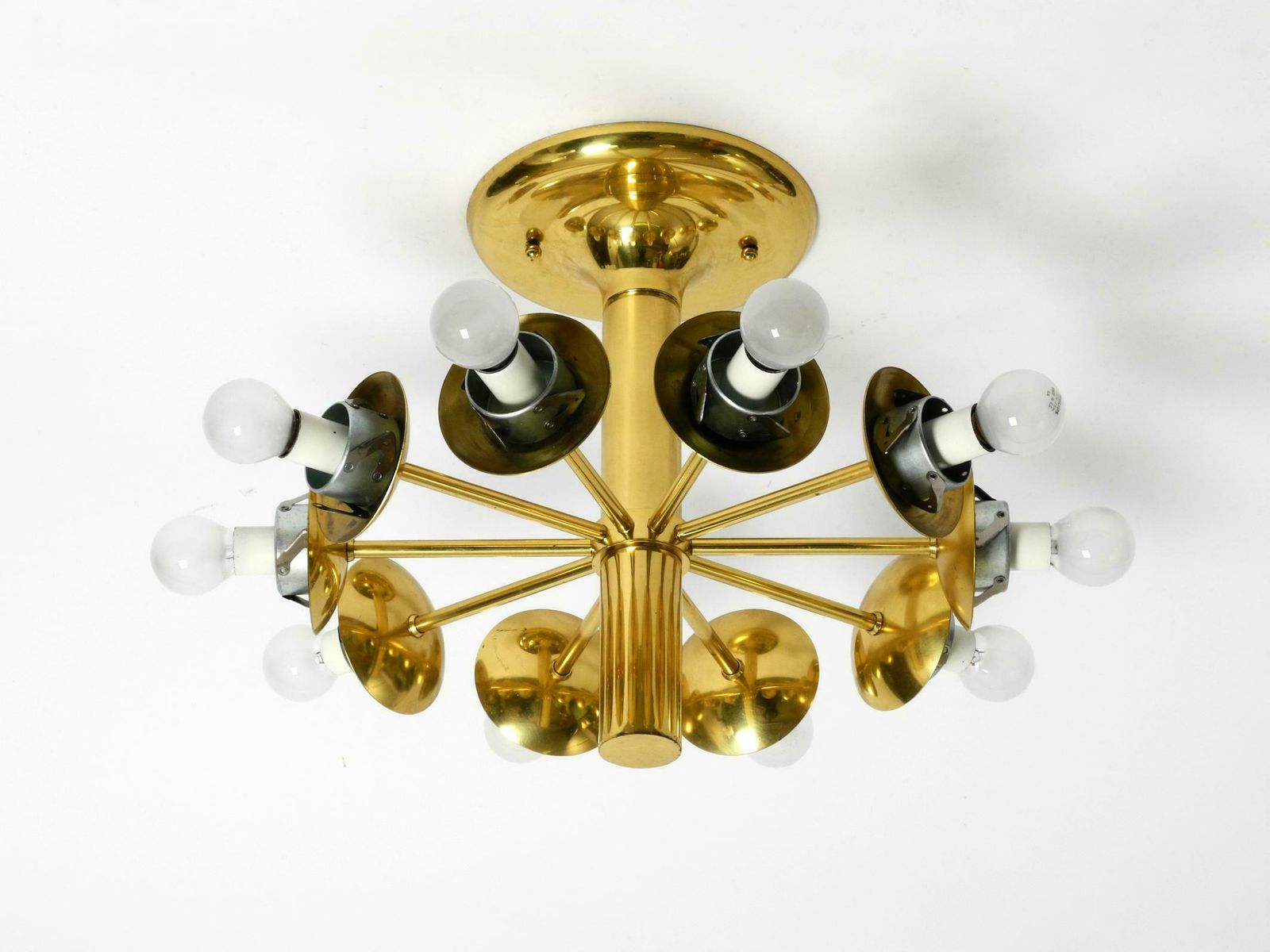 1960s Space Age Brass Ceiling Lamp With 10 Glass Balls By Kaiser Leuchten photo vintage