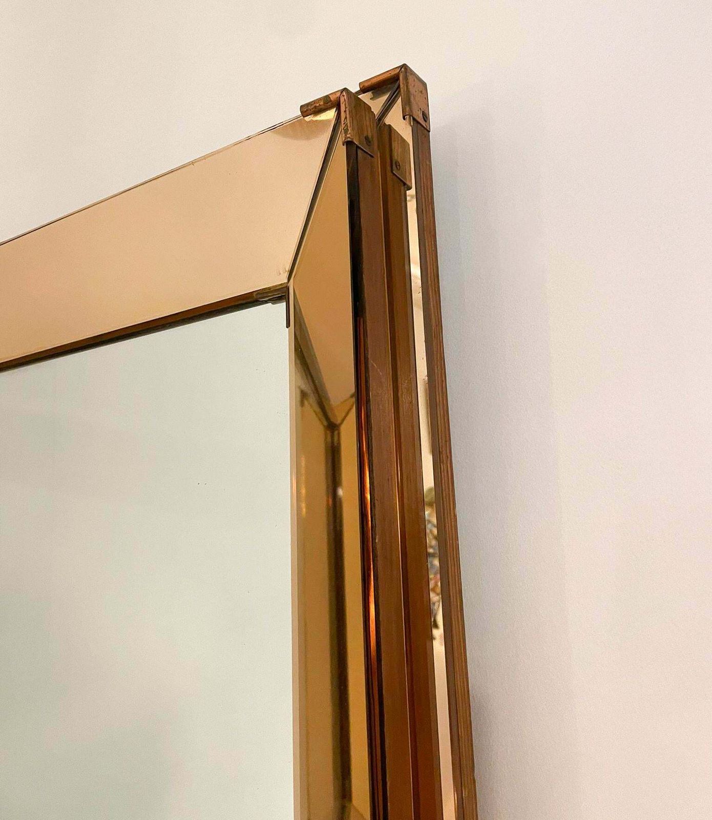 Mid Century Modern Mirror In The Style Of Jacques Adnet, 1940s photo furniture