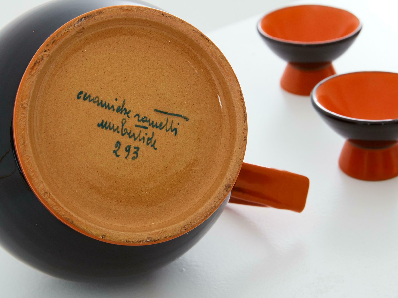 Service à liqueur en céramique Dante Baldelli pour Rometti Umbertide, 1930 photo for sale