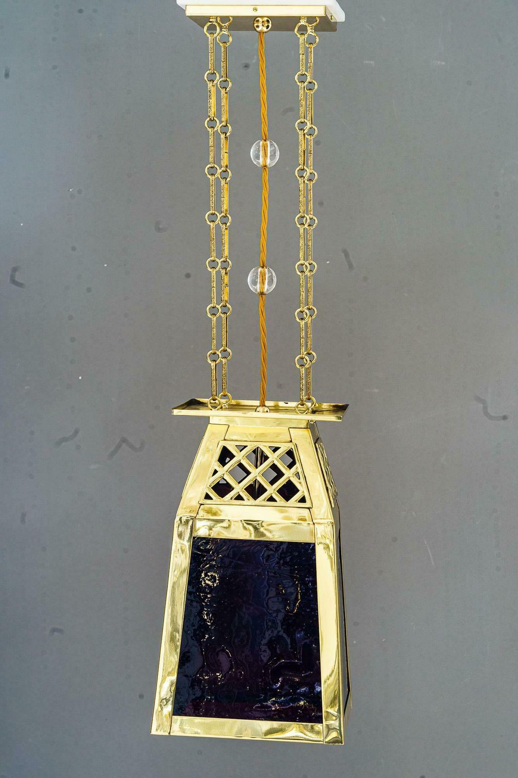 Art Deco Pendant With Original Red Antique Glasses Vienna Around 1920s photo furniture