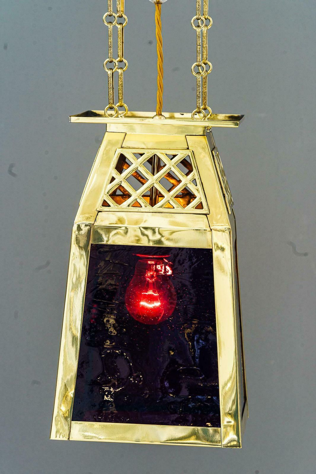 Art Deco Pendant With Original Red Antique Glasses Vienna Around 1920s photo 1316.0