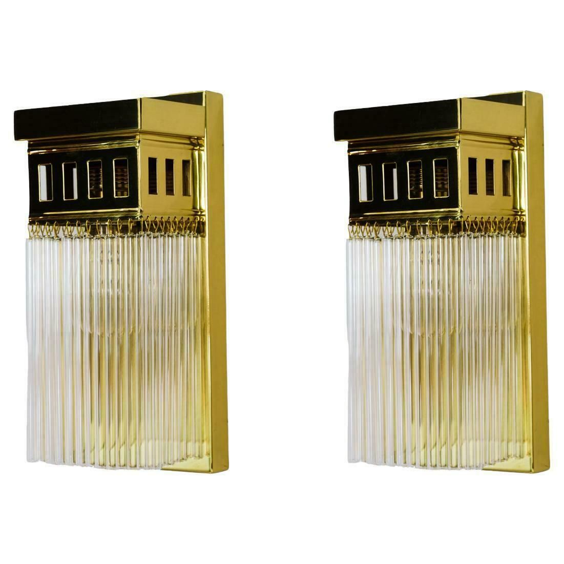 Reproduction Of A Art Deco Wall Lamp With Glass Sticks