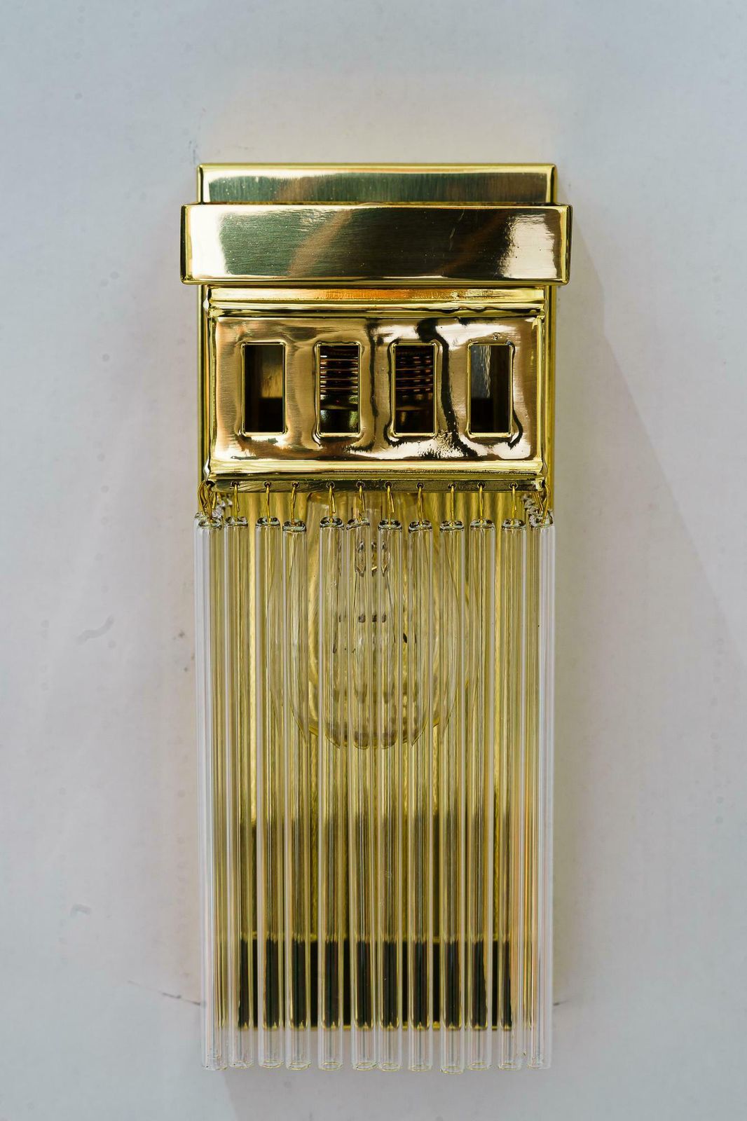 Reproduction Of A Art Deco Wall Lamp With Glass Sticks photo 491.0