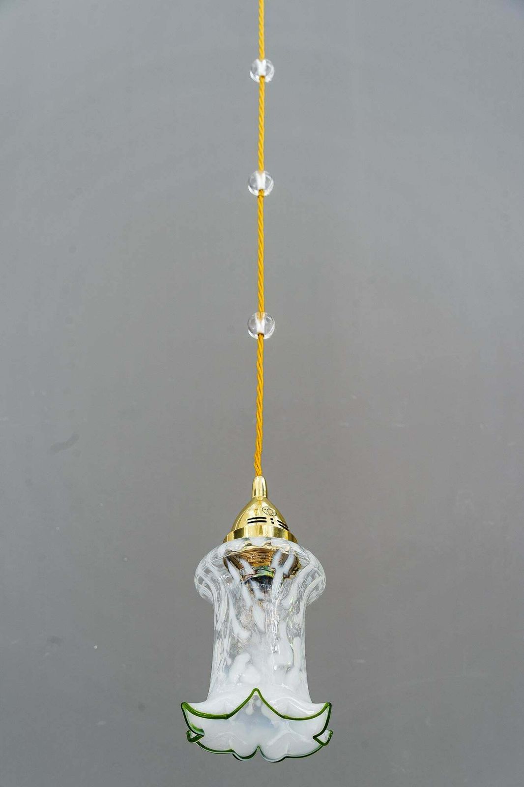 Art Deco Pendant Original Opaline Glass Shade Vienna Around 1920s photo Lighting