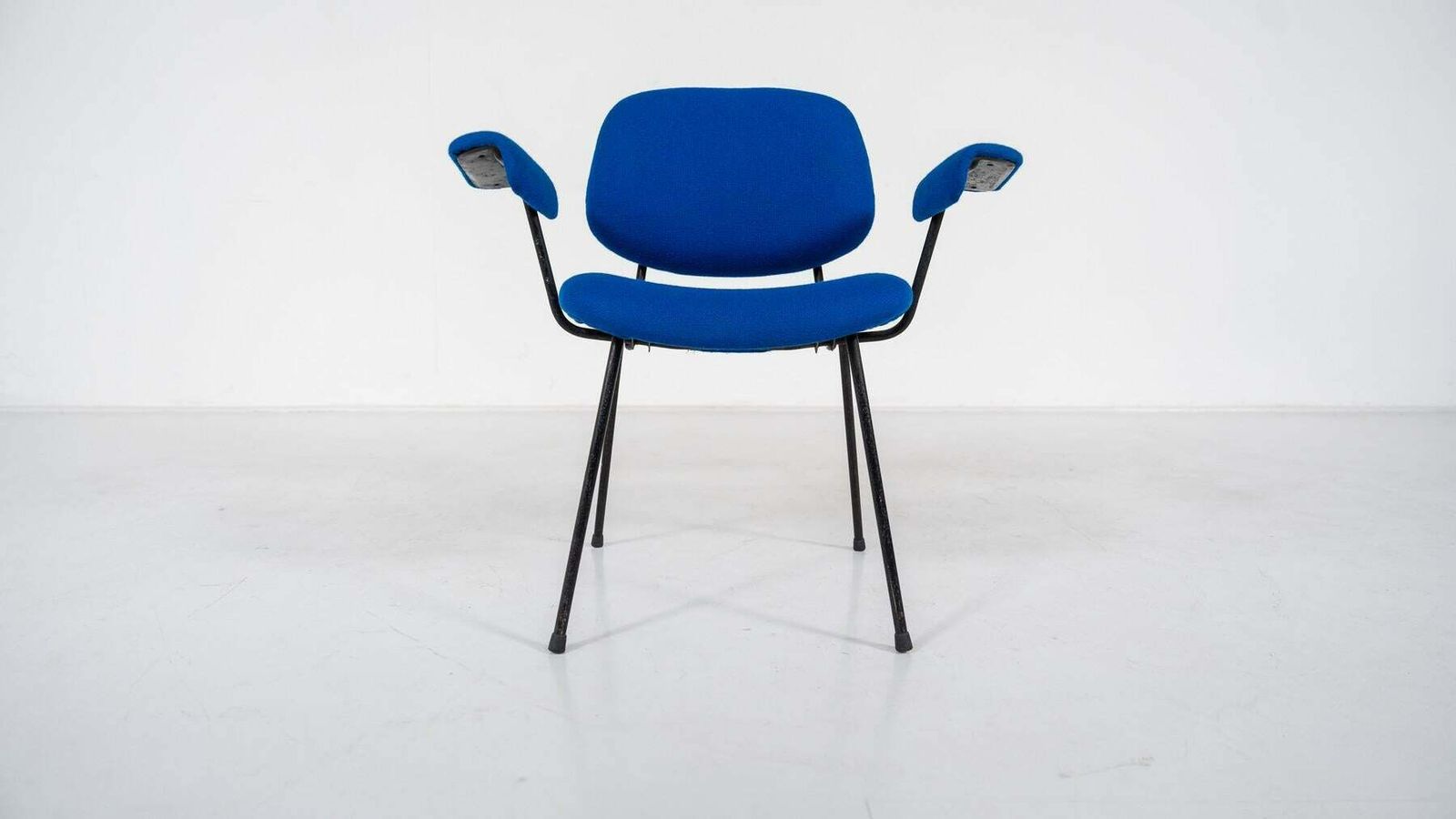 photo vinterior Mid Century Modern Bleu Swivel Desk Chair
