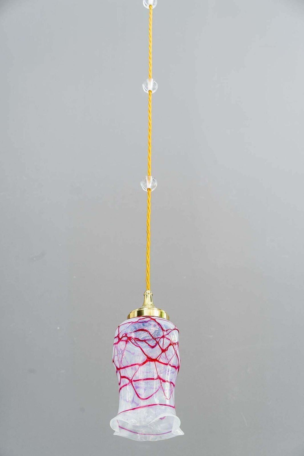 Art Deco Pendant With Original Palme Koenig Opaline Glass Shade Around 1920s photo 746.0