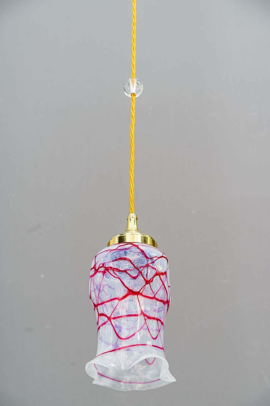 Art Deco Pendant With Original Palme Koenig Opaline Glass Shade Around 1920s photo buy