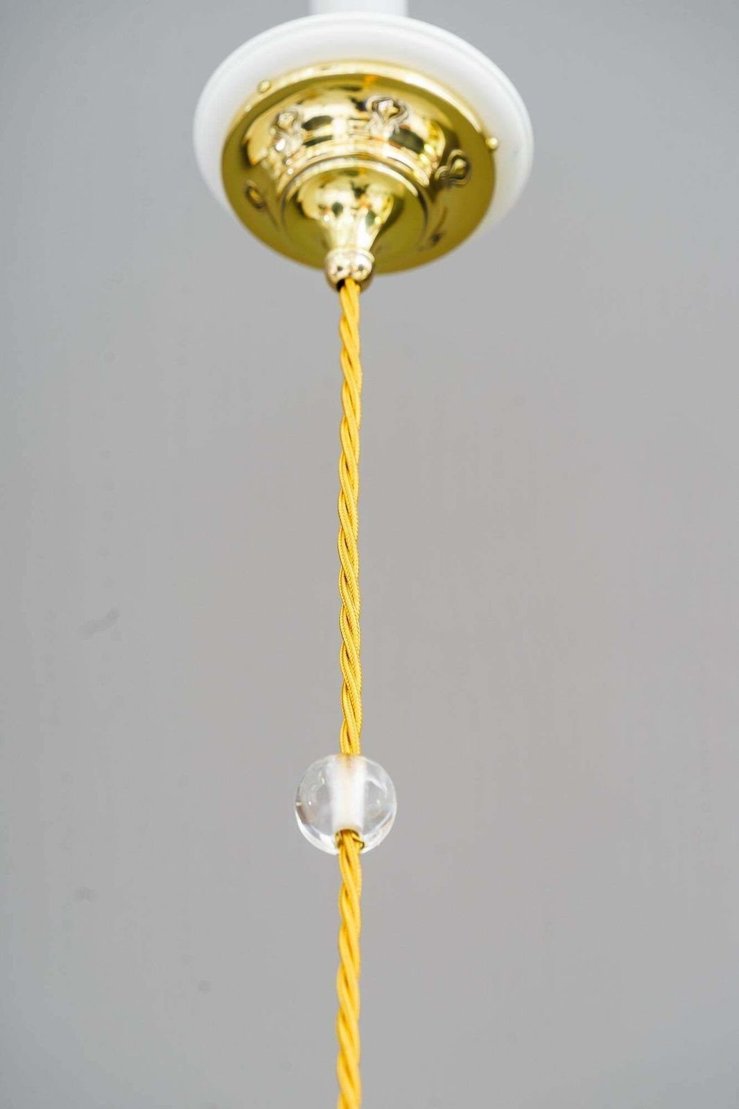 Art Deco Pendant With Original Palme Koenig Opaline Glass Shade Around 1920s photo vintage