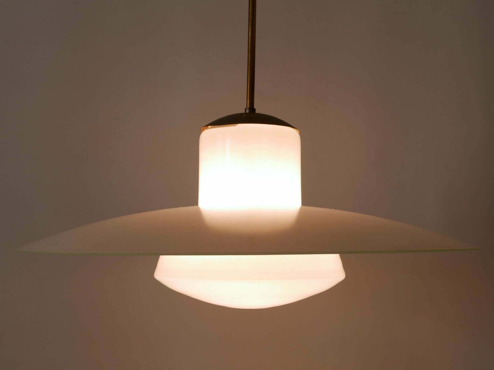 Lighting Rare Mid Century Modern Pendant Lamp By Wolfgang Tümpel For Doria Germany 1950s photo