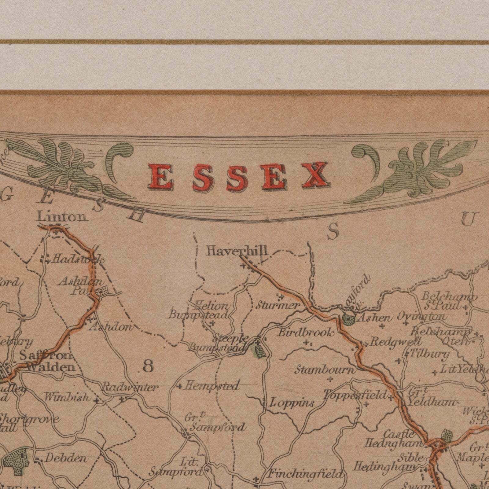 Antique County Map, Essex, English, Framed, Cartographic Interest, Victorian photo buy