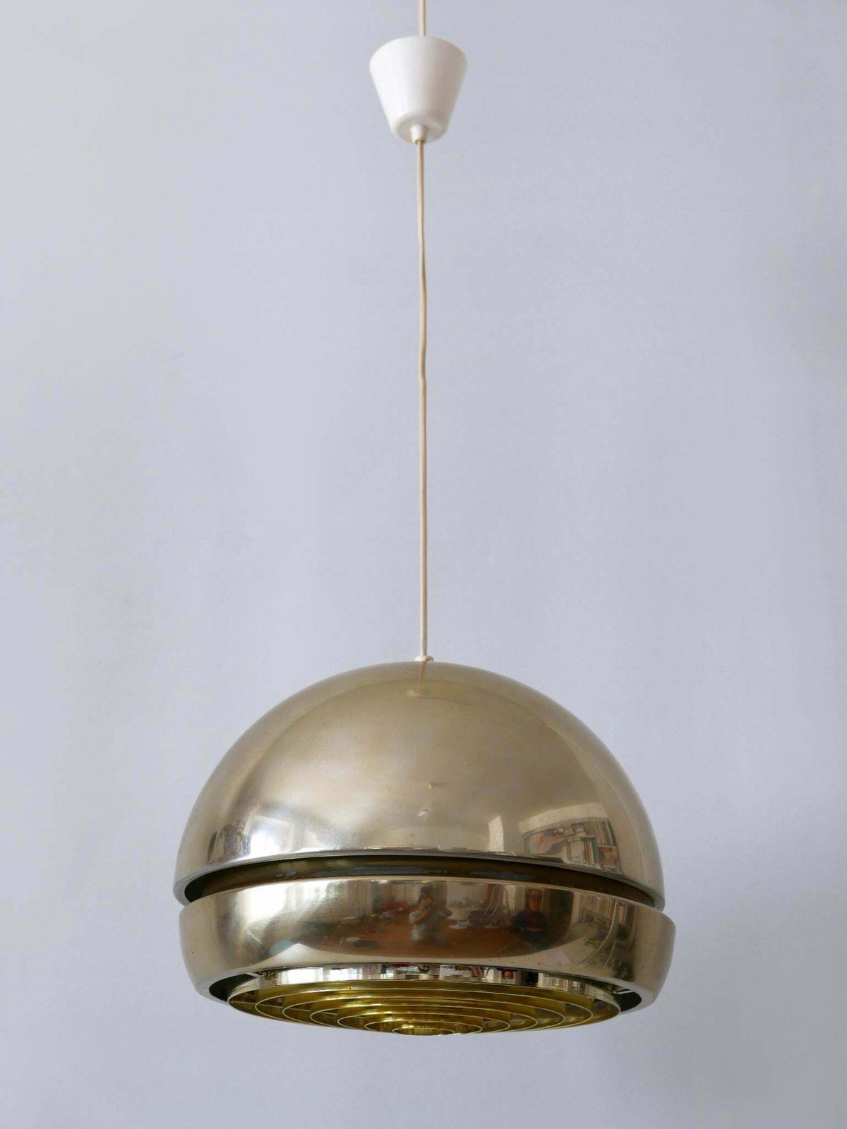 Amazing Mid Century Modern Aluminium Pendant Lamp Or Hanging Light Sweden 1960s photo for sale