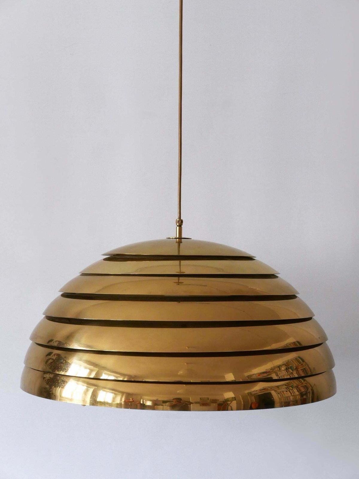 Large Mid Century Modern Pendant Lamp By Vereinigte Werkstätten Germany 1960s photo vintage