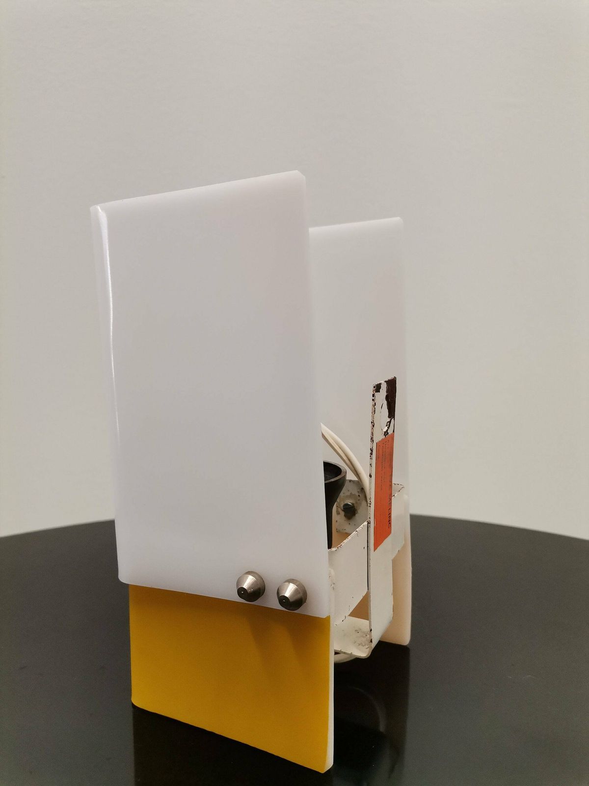 Vintage Yellow And White Sconce Light / Space Age Yugoslavia / Mid Century Modern Wall Light photo Lighting