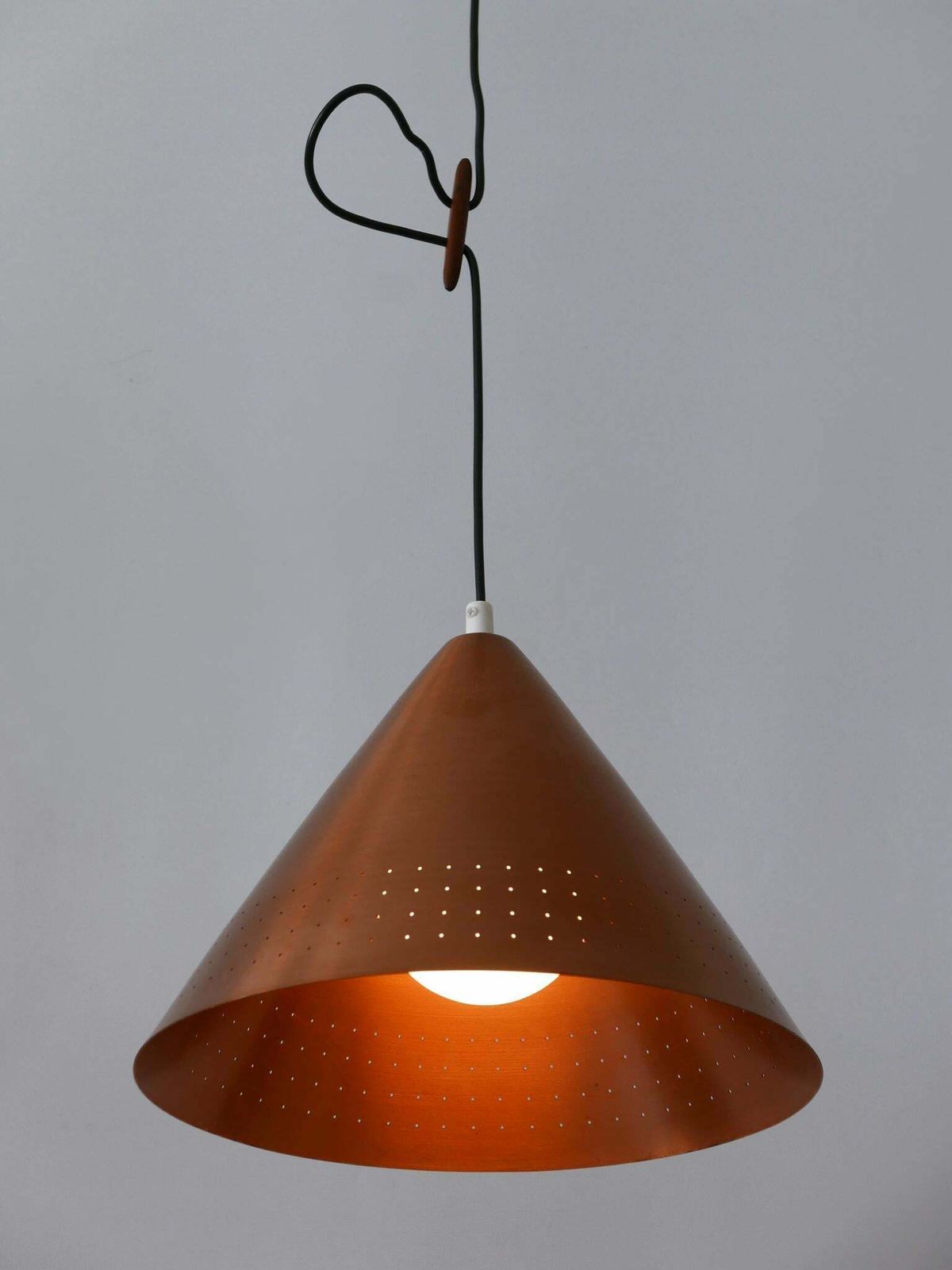 photo vinterior Rare Mid Century Modern Scandinavian Copper Pendant Lamp Or Hanging Light 1960s