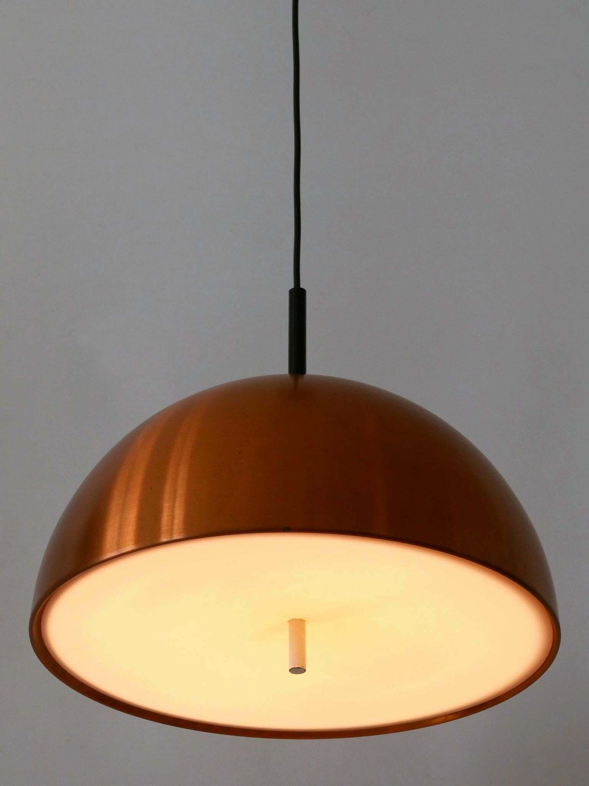 Elegant Mid Century Modern Copper Pendant Lamp By Staff & Schwarz Germany 1960s photo vinterior