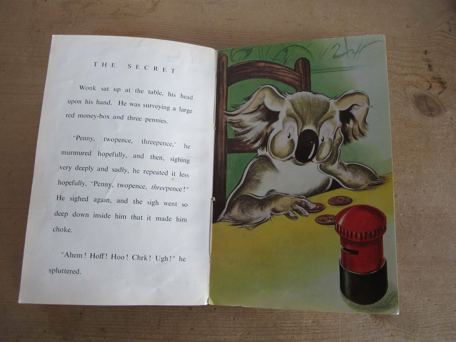 The Adventures Of Wonk   The Secret And The Night Watchman   Rare 1st Edition 1945 photo furniture