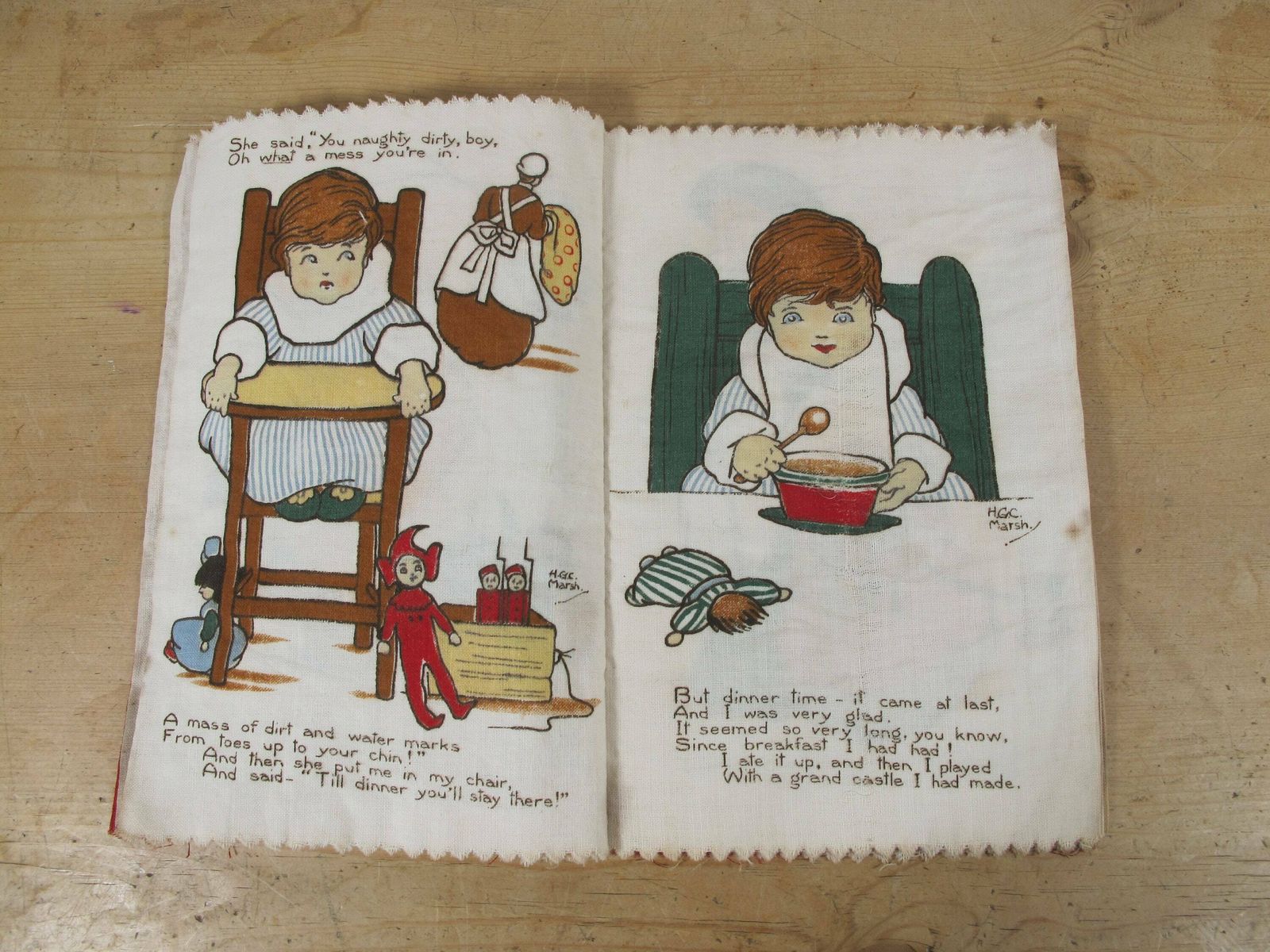 Antique Rag Book Baby's Diary. Deans Rag Books H G C Marsh. Circa 1912