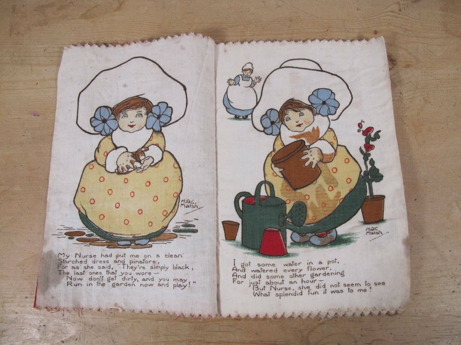 Antique Rag Book Baby's Diary. Deans Rag Books H G C Marsh. Circa 1912 photo for sale