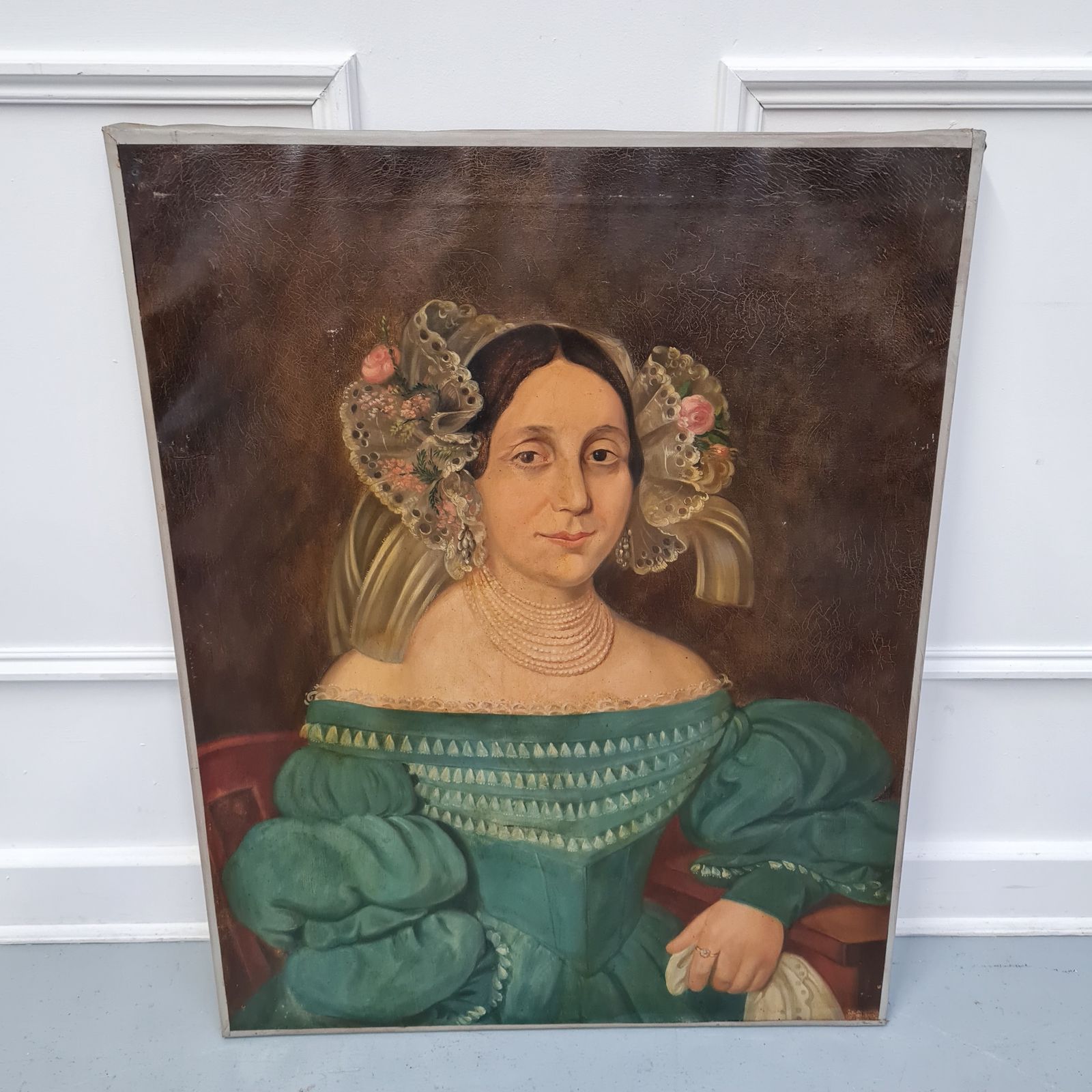 Pair Of Fantastic Primitive Ancestor Oil Paintings photo Art