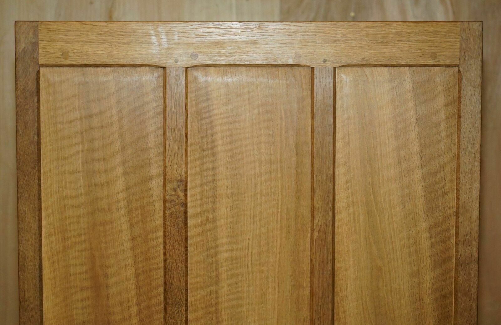 8950.0 Pair Of Vintage Robert Mouseman Thompson English Oak Carved Library Bookcases photo