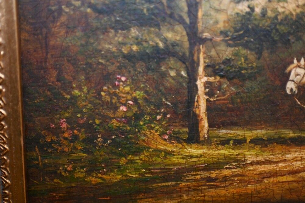 Victorian Oil Painting Rustic Suffolk Landscape Haywain photo for sale