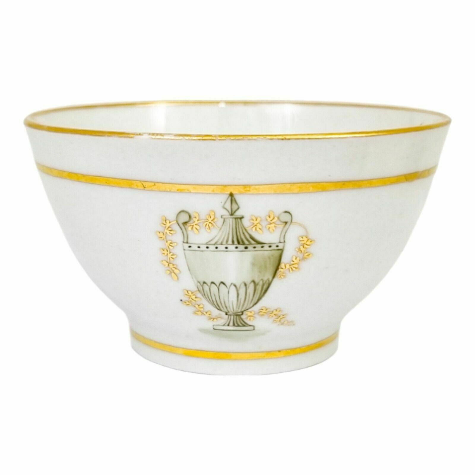 Georgian Thomas Wolfe Factory Z Porcelain Set 3 Bat Printed Tea Slop Bowls, 1800 photo furniture