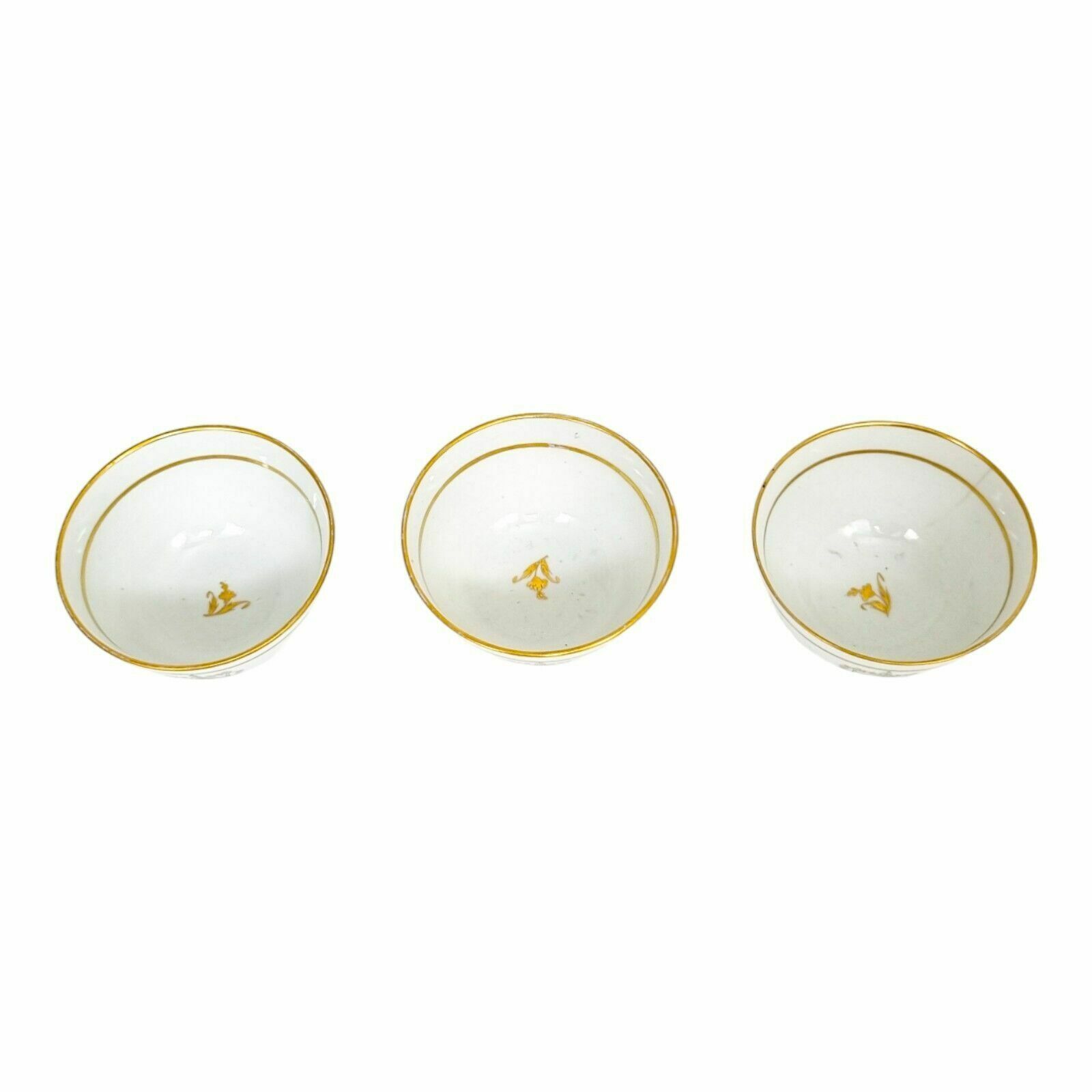 Georgian Thomas Wolfe Factory Z Porcelain Set 3 Bat Printed Tea Slop Bowls, 1800 photo buy