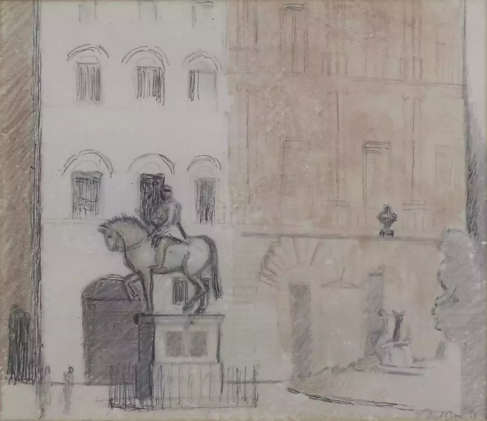 Pencil Sketch By John Dodgson. Monument Of Cosimo I, Florence photo furniture