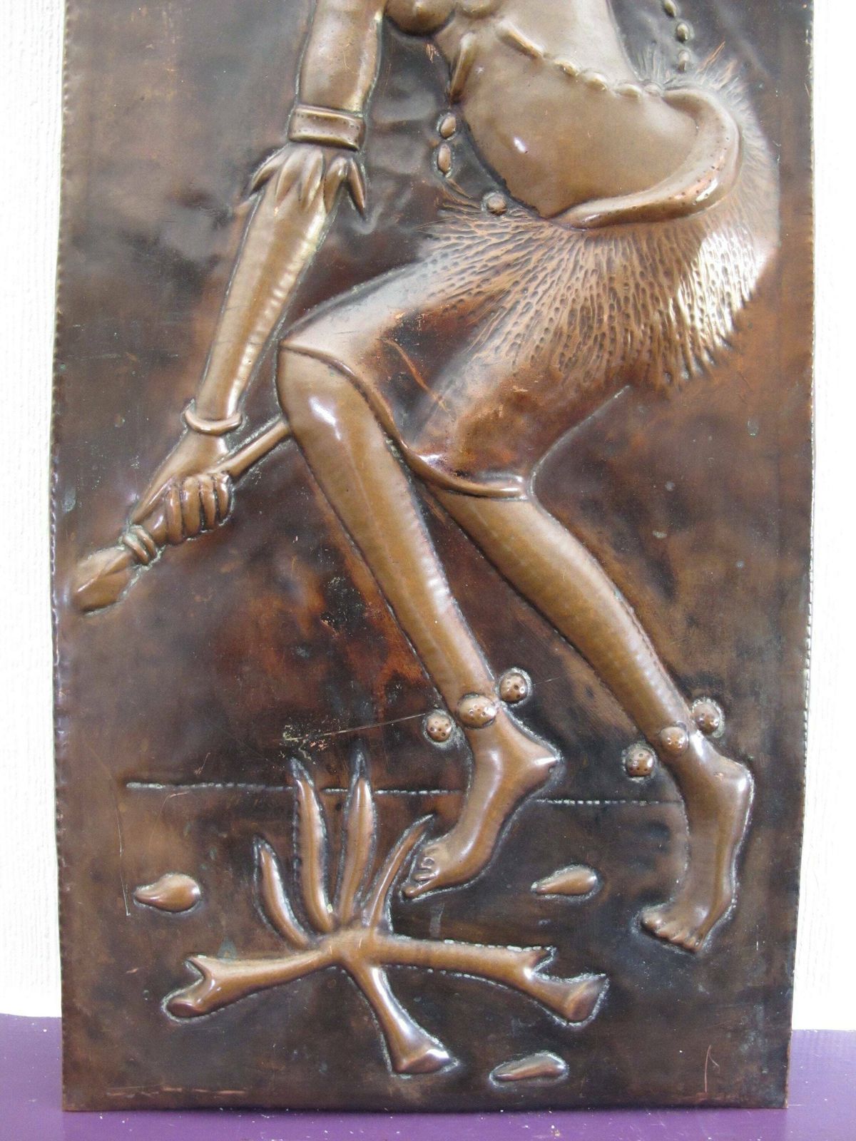 Vintage African Copper Relief Wall Hanging. Fabulous Mid Century Modern Wall Art   11 By 27 Inches (28 X 68.5cm) photo Art