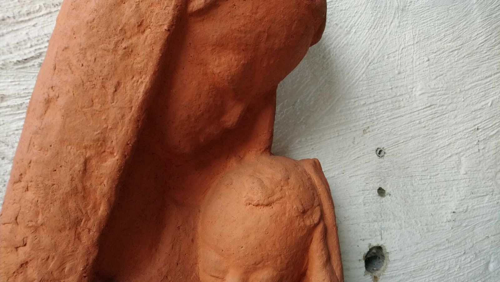 Terracotta Bust Of Madonna And Child photo furniture