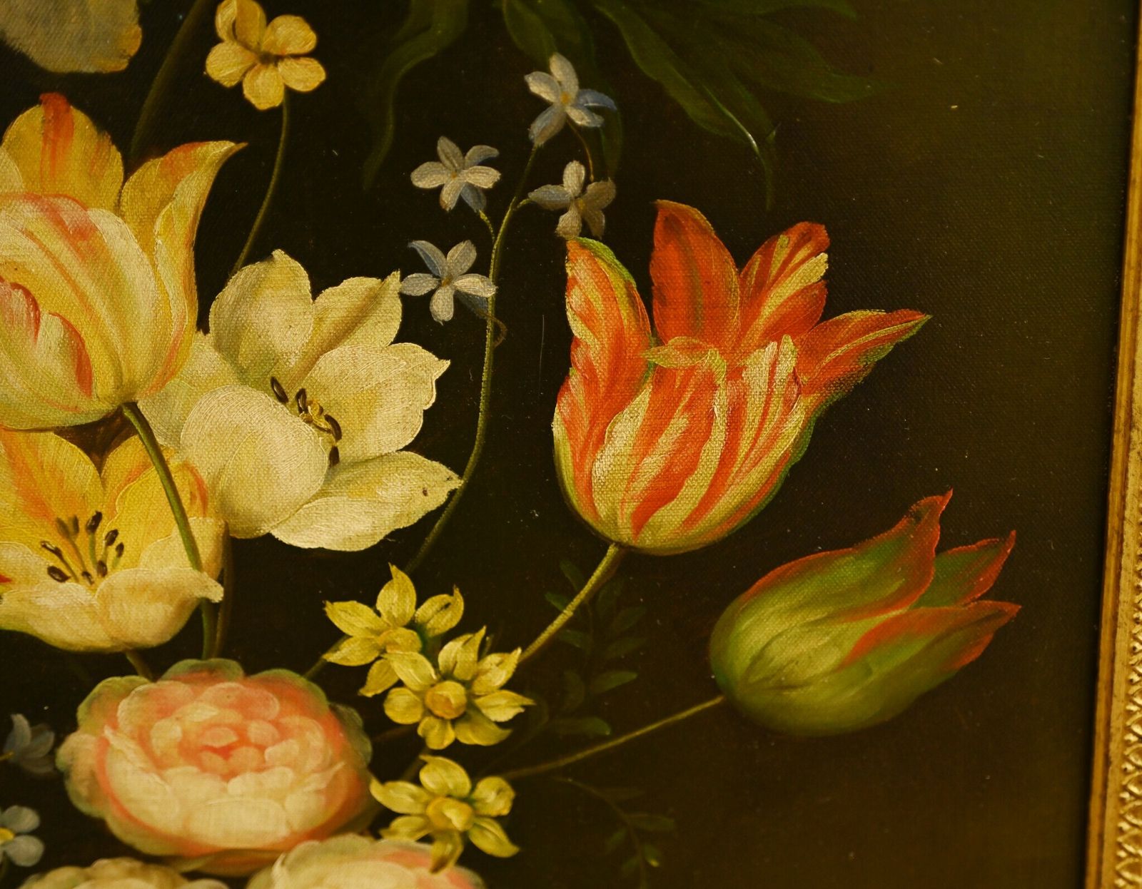 French Still Life Floral Oil Painting Cafe Flowers photo Art