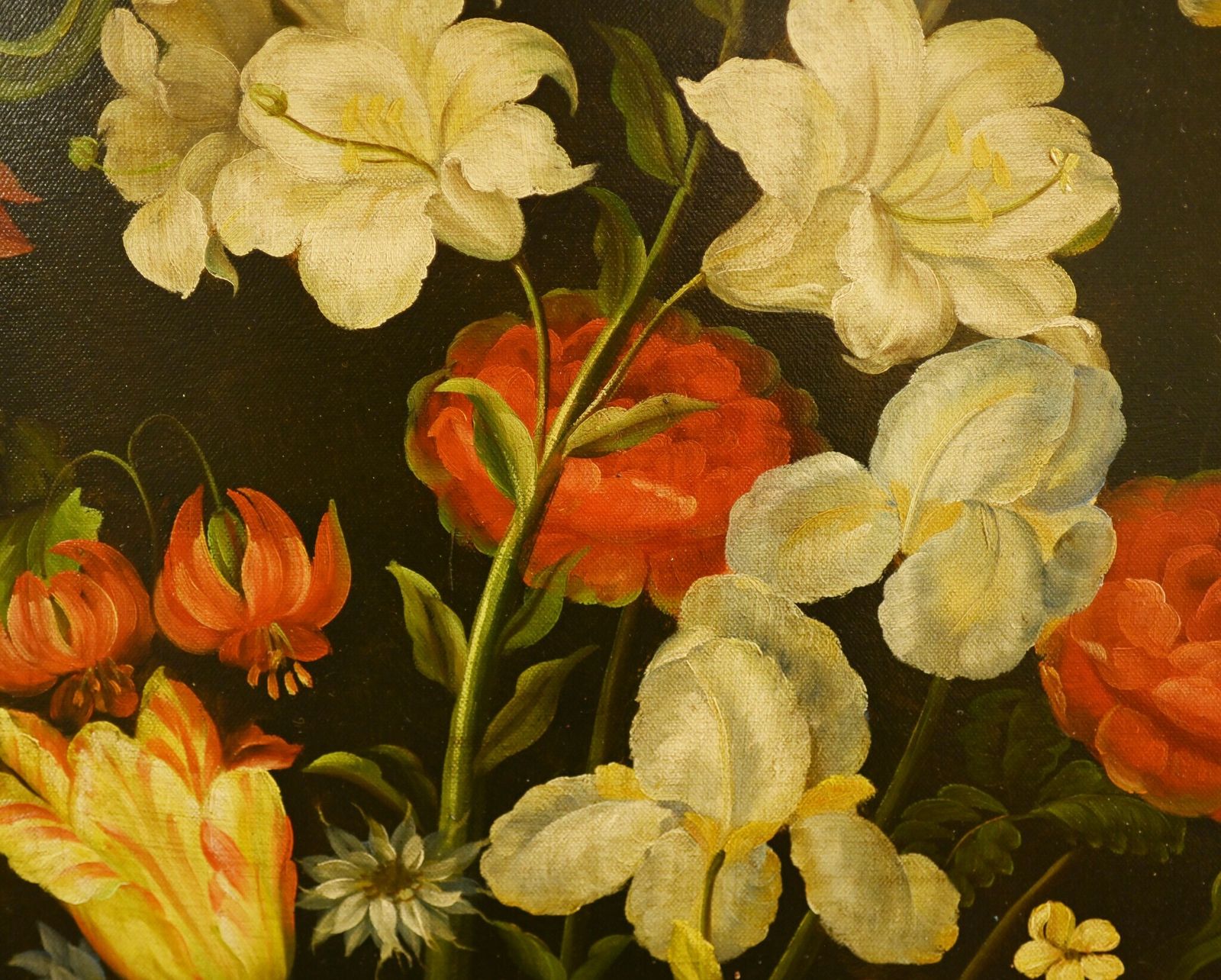 photo vinterior French Still Life Floral Oil Painting Cafe Flowers