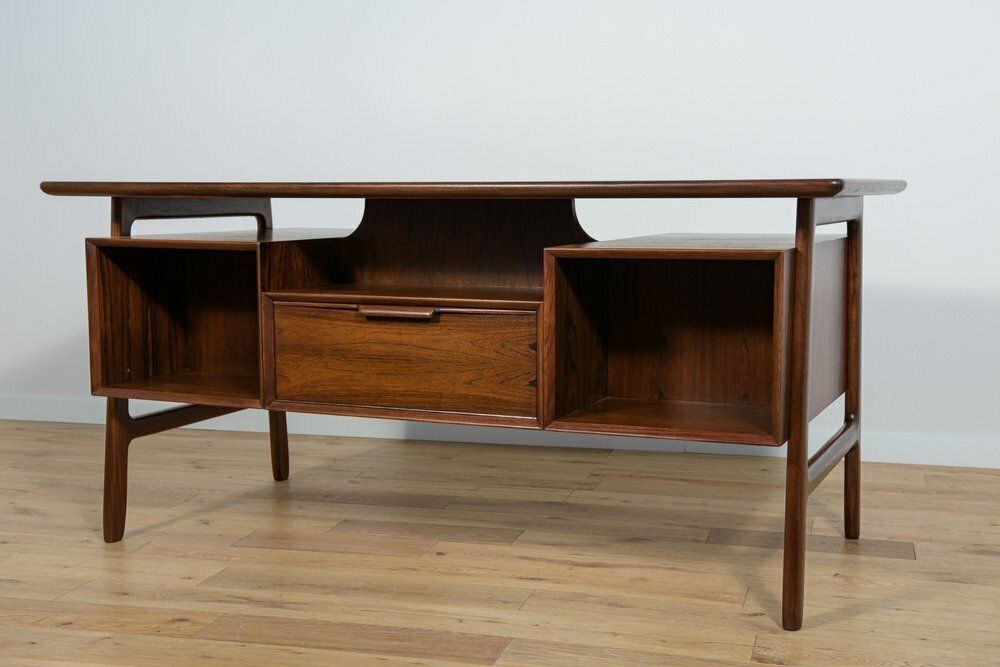 Mid Century Teak Model 75 Freestanding Desk From Omann Jun, Denmark, 1960s photo vintage