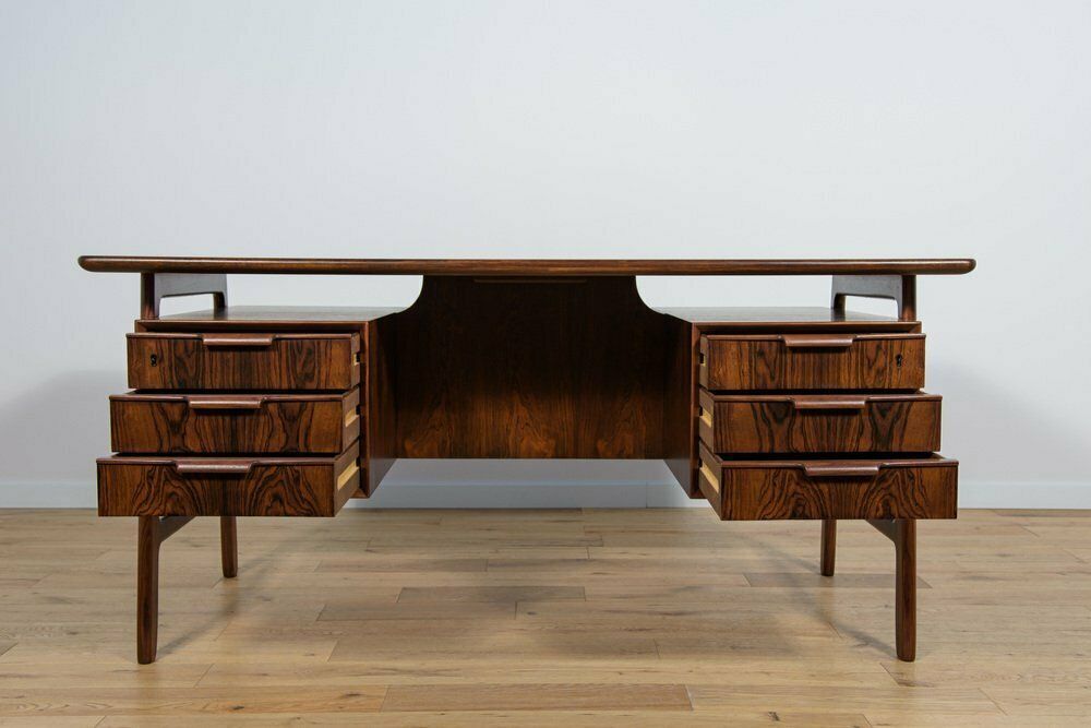 photo buy Mid Century Teak Model 75 Freestanding Desk From Omann Jun, Denmark, 1960s