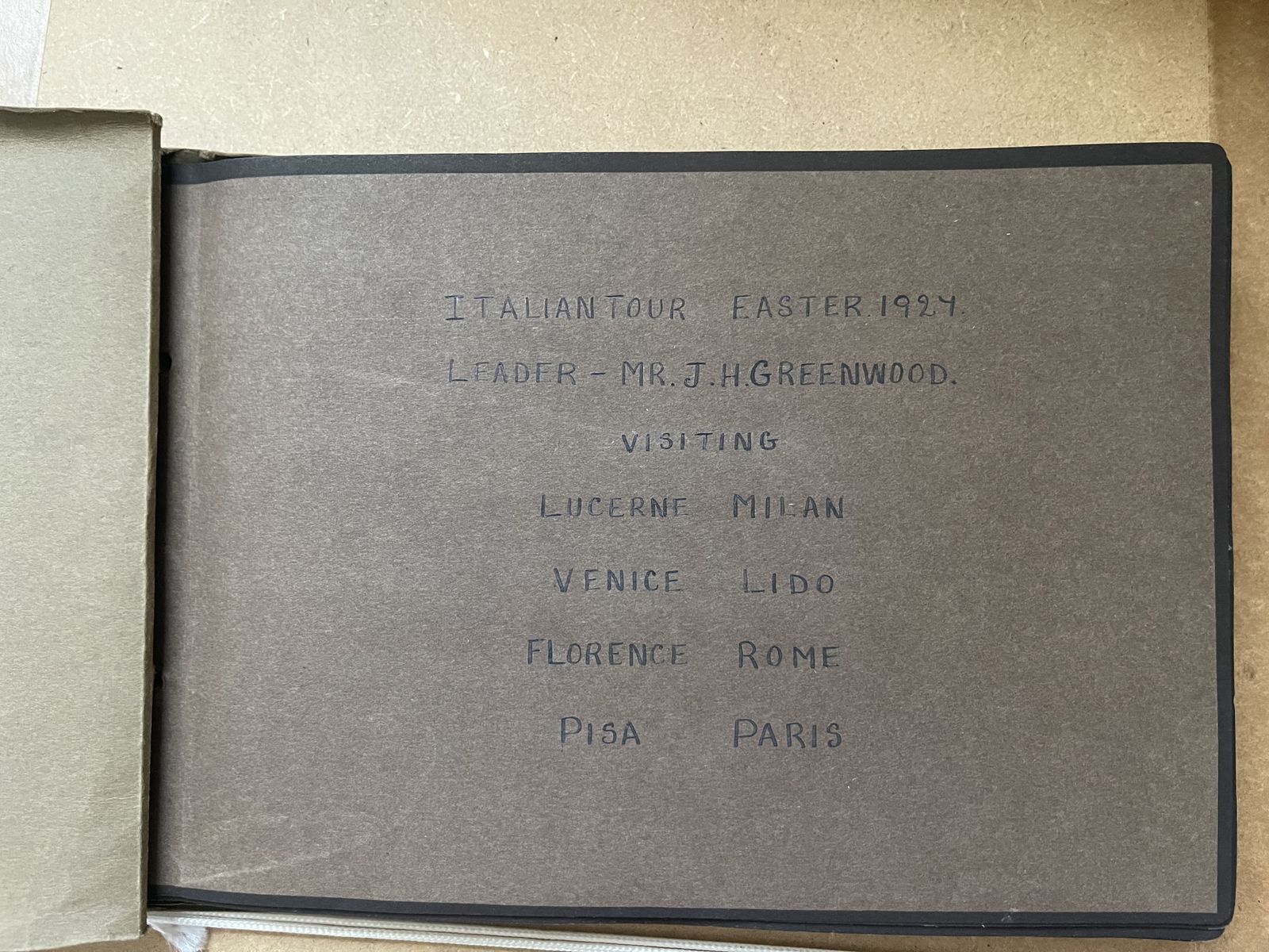 Photo Album Titled 1927 Italian Tour