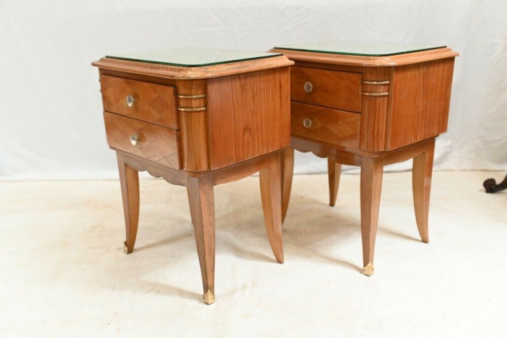 Pair Vintage Art Deco Bedside Cabinets 1930s photo buy