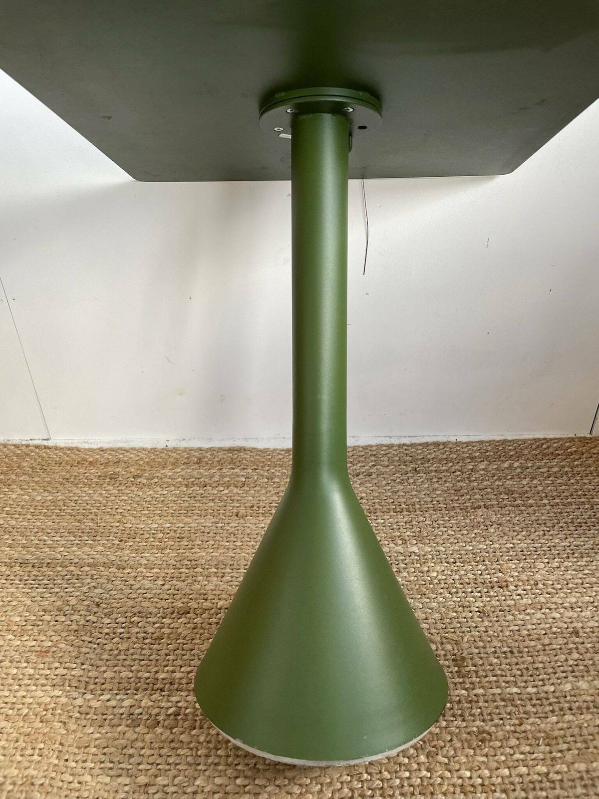 Hay Palissade Bouroullec Cone Outdoor Garden Table With Square Top In Dark Olive Green photo vinterior