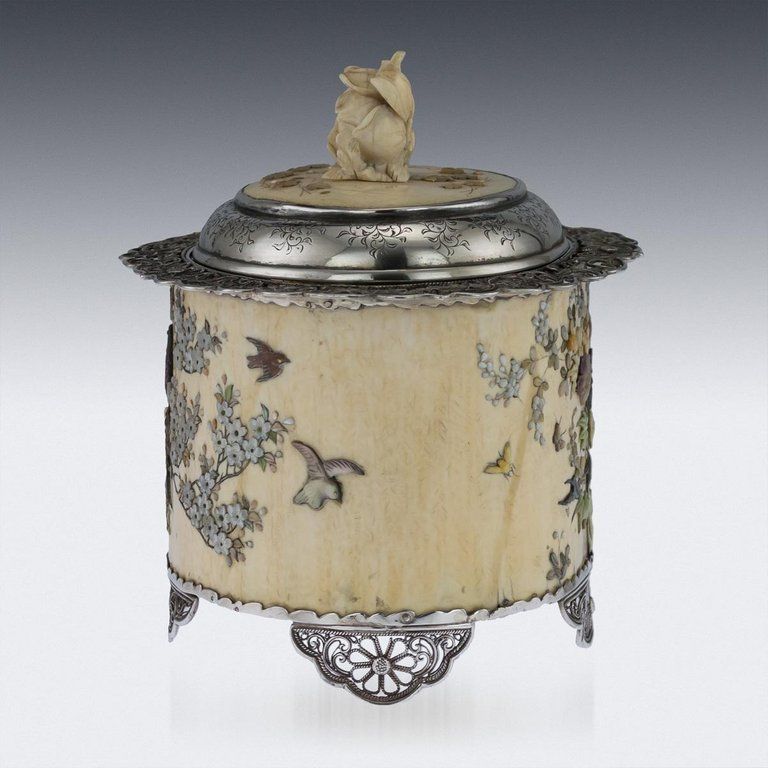 Antique 19th Century Japanese Solid Silver And Shibayama Koro, Circa 1890 photo furniture