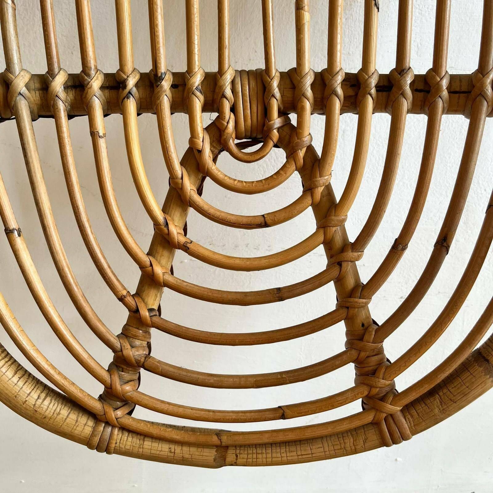 A Pair Of 1950's Audoux Minet Bamboo Dining Chairs/ Carvers photo for sale