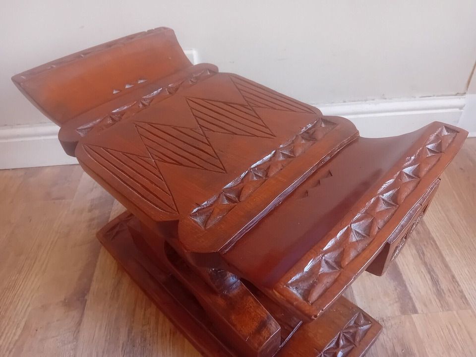 Ghanaian Ashanti African Mid Century Hardwood Wisdom Knot Stool photo furniture