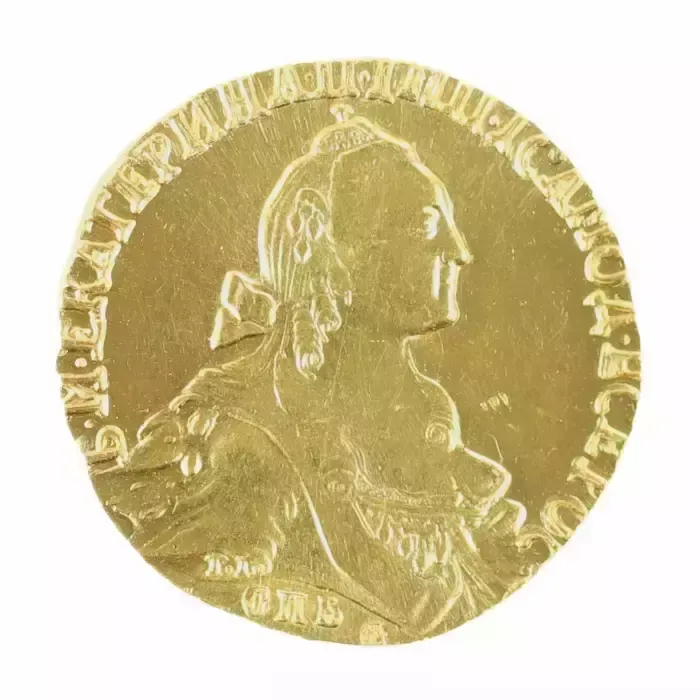 Gold Coin From The Time Of Catherine The Great 10 Rubles. St. Petersburg 1767. photo furniture