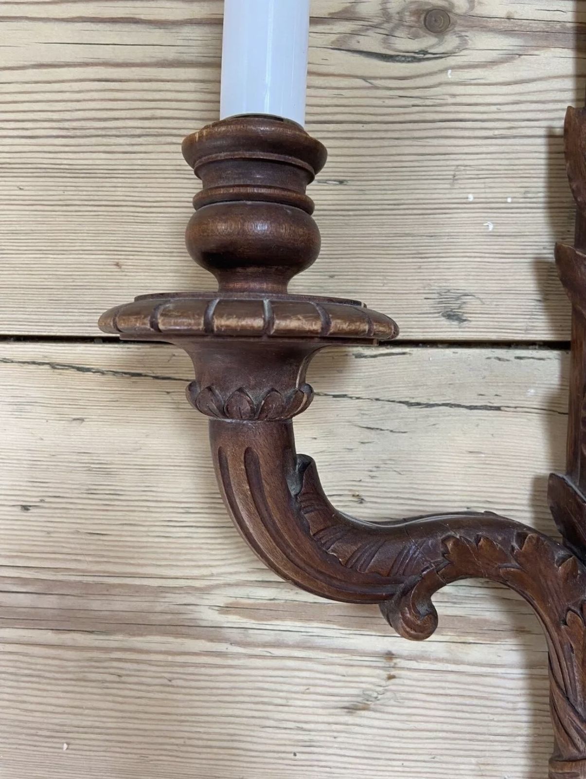 A Pair Of Carved Wood 18th Century Italian Rococo Wall Lights photo for sale