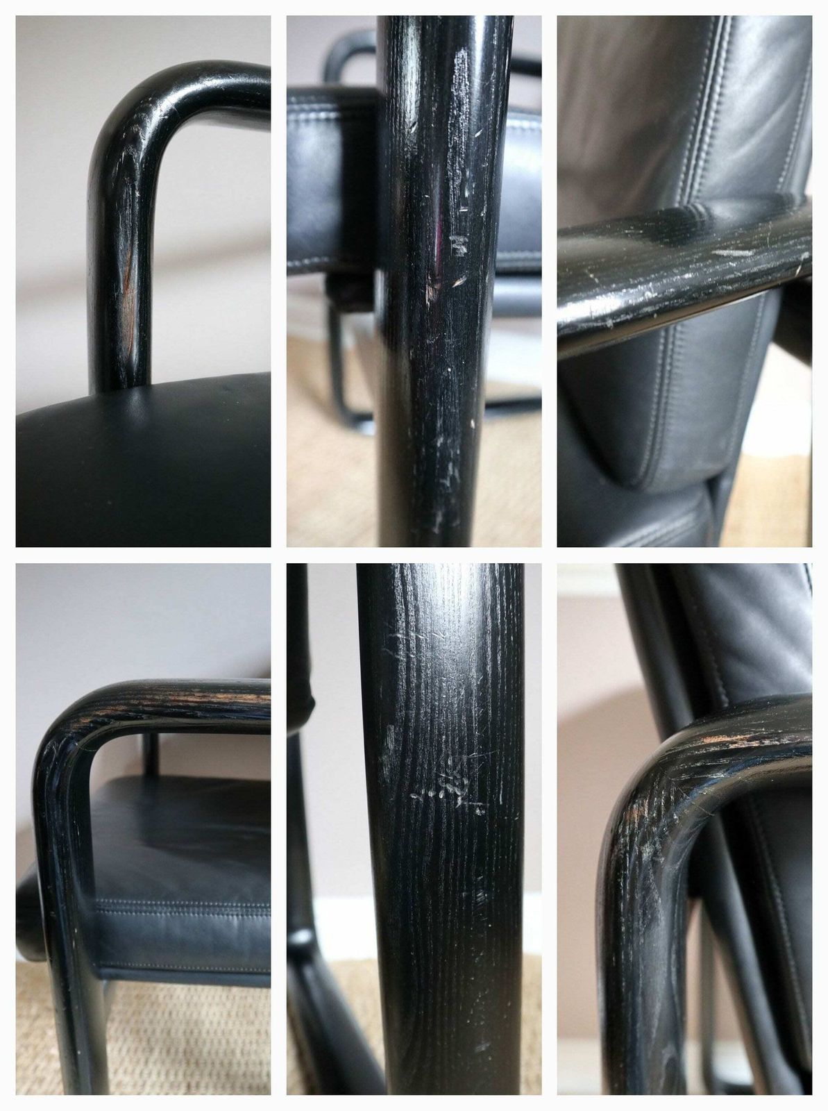 photo furniture 1970s Black Leather Hombre Armchair For Rosenthal