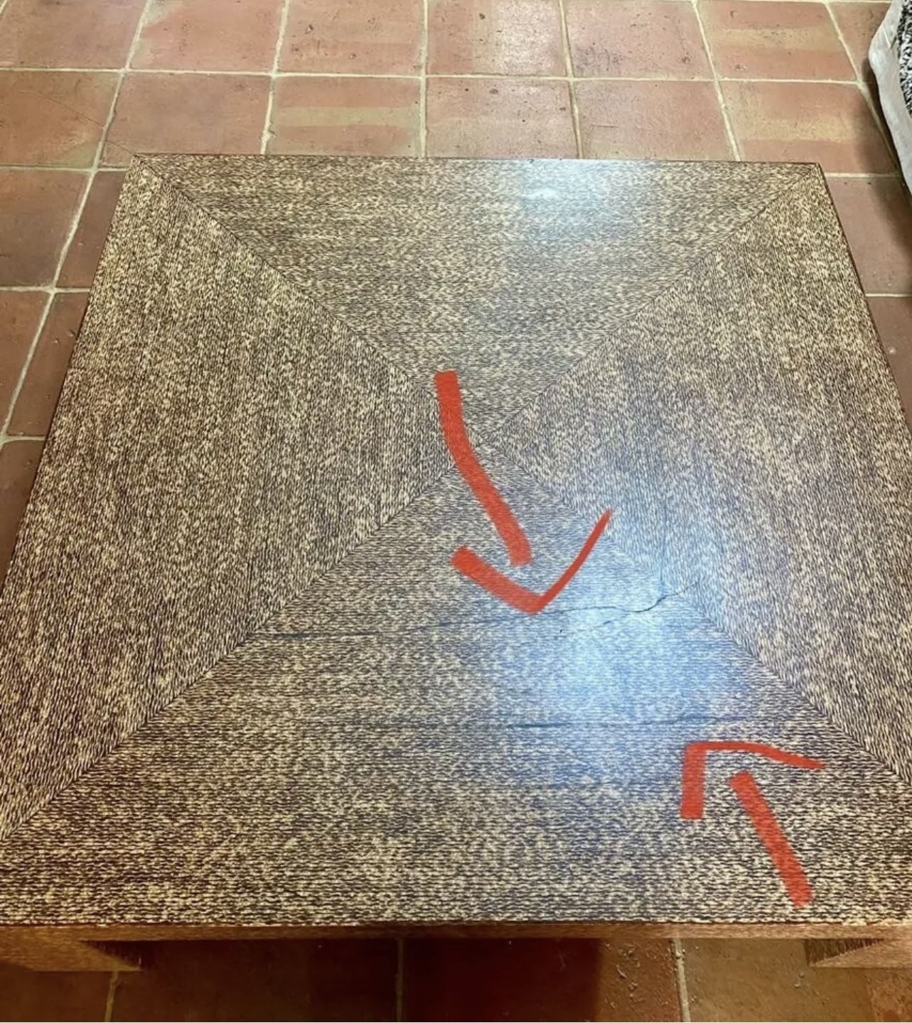 Andrew Martin Coffee Table, Wood And Acrylic   Sold As Seen A Few Cracks photo vinterior