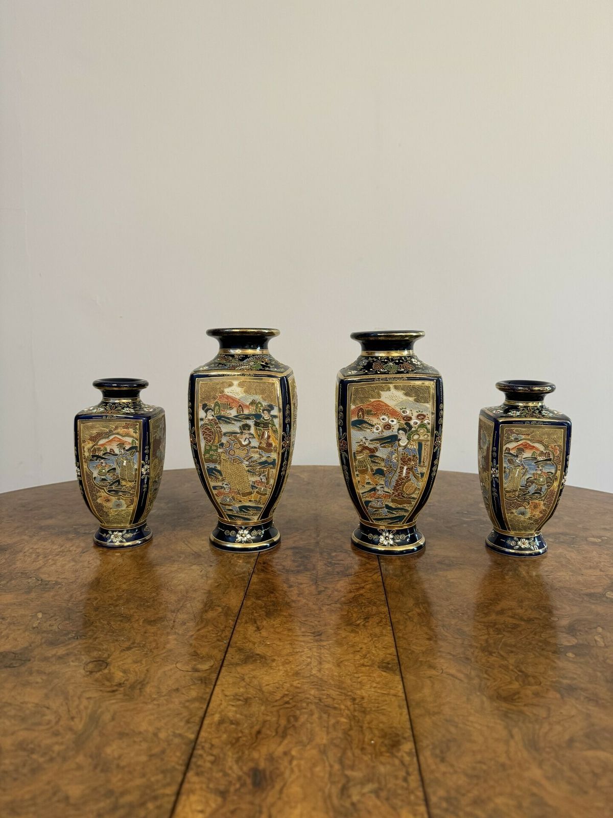 photo furniture Outstanding Quality Antique Japanese Satsuma Vase Garniture