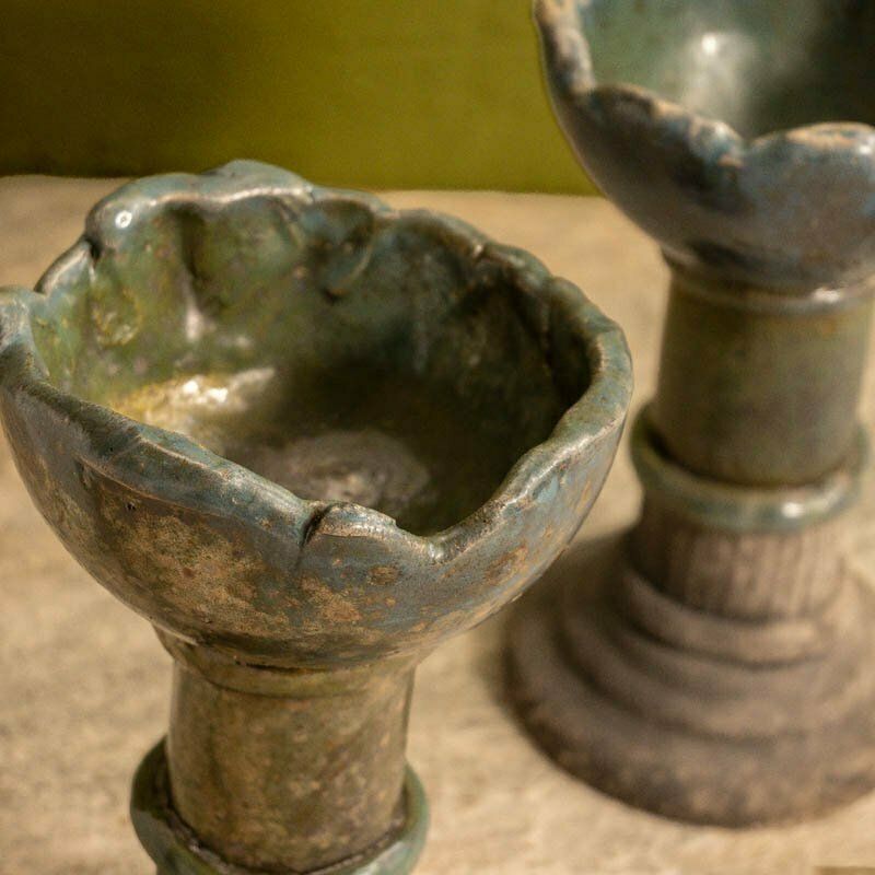 Studio Pottery Candle Holders, 1980s photo for sale