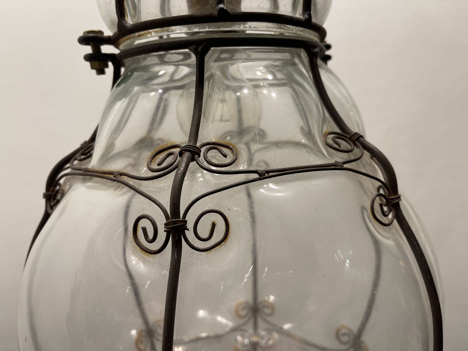 photo furniture Large Wrought Iron Murano Glass Light Pendant