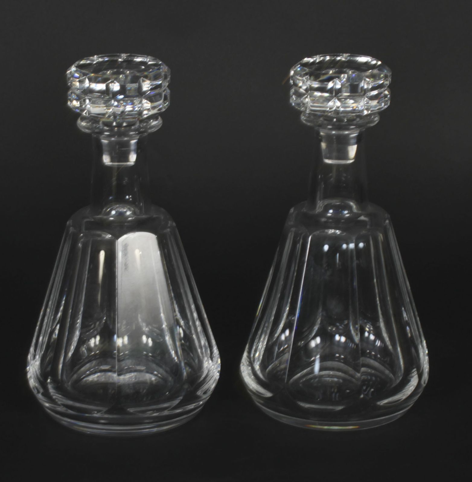 photo for sale Vintage Pair Of Harcourt Talleyrand Crystal Decanters By Baccarat Mid 20th C
